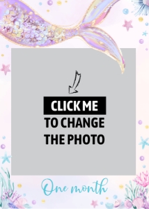 mermaid birthday photo banner M010: 1745084679