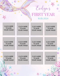 mermaid birthday photo collage 16x20 M010: 1730937668