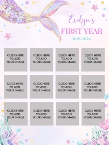 mermaid birthday photo collage 18x24 M010: 1730937668