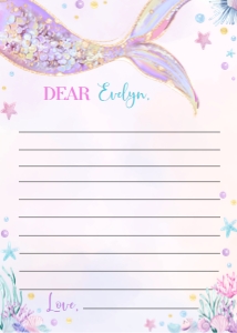 mermaid birthday time capsule card M010: 1745090469