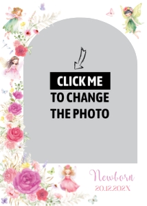 fairy floral birthday photo banner F019: 9325