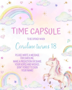 unicorn birthday time capsule U004: 1785802775