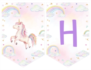 unicorn birthday banner U004: 1785802775