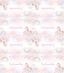 unicorn birthday food tent card U004: 1785802775