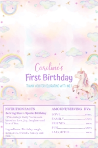 unicorn birthday chocolate wrapper Aldi U004: 1785802775