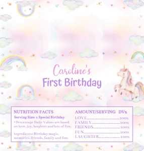 unicorn birthday chocolate wrapper Hershey U004: 1785802775