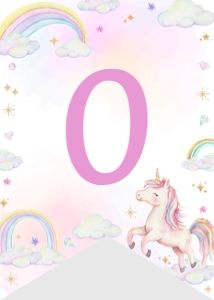 unicorn birthday highchair banner U004: 1785802775