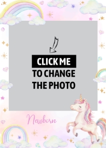 unicorn birthday photo banner U004: 1785802775