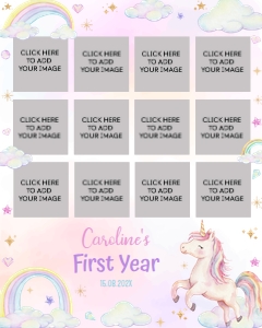 unicorn birthday photo collage 16x20 U004: 1785802775