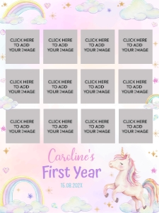 unicorn birthday photo collage 18x24 U004: 1785802775