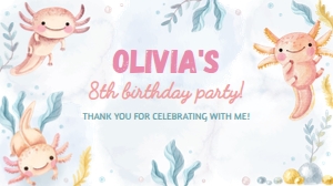 axolotl birthday gable box label A009: 9875