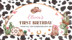 cowgirl first rodeo gable box label C011: 4562137050