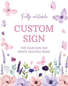 butterfly birthday custom sign B021: 1867065786