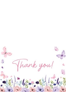 butterfly thank you card B021: 1788761702