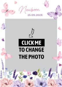 butterfly birthday photo banner B021: 1804055715