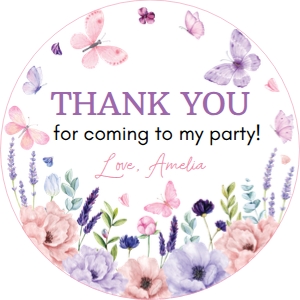 butterfly birthday thank you favor B021: 1797487276