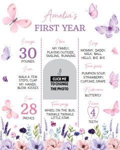 butterfly birthday milestone poster 16x20 B021: 1788791882