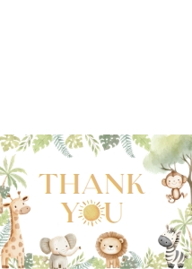 wild one animals thank you card A010: 8845