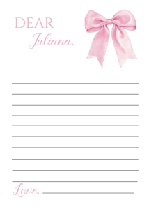 pink bow 1st birthday time capsule card P017: 1807703238