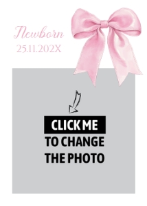 pink bow 1st birthday photo banner P017: 1821355521