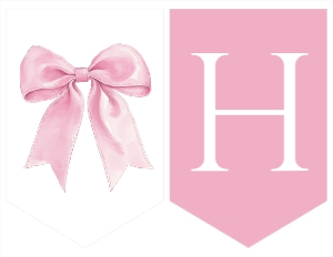 pink bow 1st birthday banner P017: 1822478081