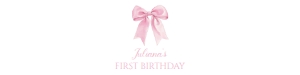 pink bow 1st birthday water bottle label P017: 1822478081