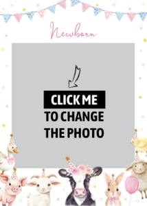 farm animals birthday photo banner F020: 10273