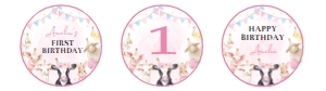 farm animals birthday cupcake topper F020: 10230