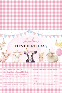 farm animals birthday chocolate wrapper Aldi F020: 10225