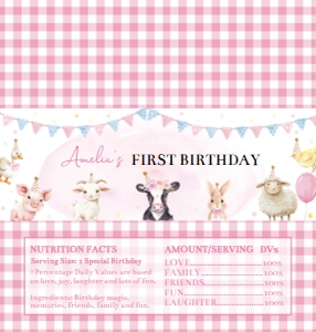 farm animals birthday chocolate wrapper Hershey F020: 10225