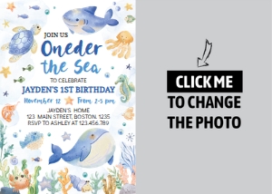 oneder the sea photo invitation O011: 9505