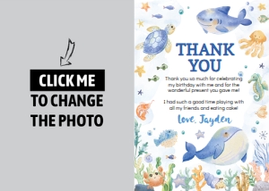 oneder the sea thank you card O011: 9634
