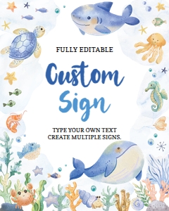 oneder the sea custom sign O011: 9634
