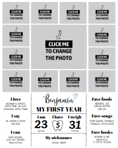 12 photos milestone minimal 16x20 MI01: 1826230753