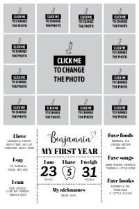 12 photos milestone minimal 24x36 MI01: 1826230753