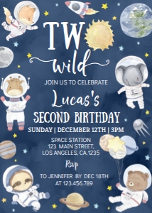 outer space two wild invitation O012: 1816081894