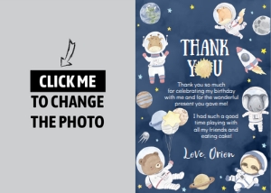 outer space wild one thank you card O012: 1831928507