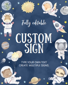 outer space wild one custom sign O012: 1817195094