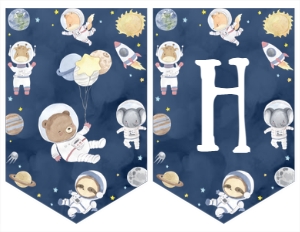 outer space wild one birthday banner O012: 1818304818