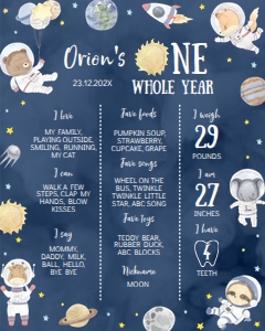 outer space wild one milestone 16x20 O012: 1818304818