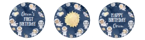 outer space wild one cupcake topper O012: 1818304818