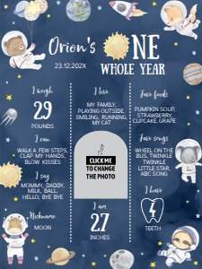 outer space wild one milestone poster 18x24 O012: 1830854793