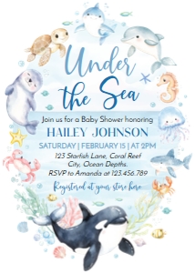 ocean baby shower invitation O013: 1829726056
