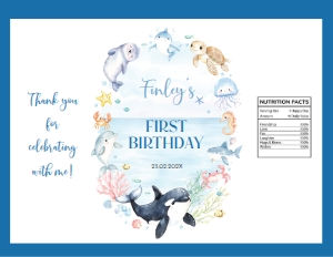 ocean birthday chip bag O013: 1830359800