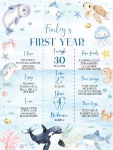 ocean birthday milestone 18x24 O013: 1843925417