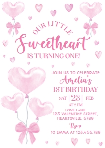 sweetheart birthday invitation V003: 1833980696