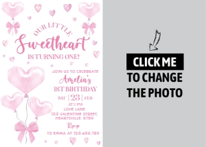 sweetheart birthday photo invitation V003: 1833989626