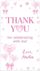 sweetheart birthday thank you tag V003: 1851818321