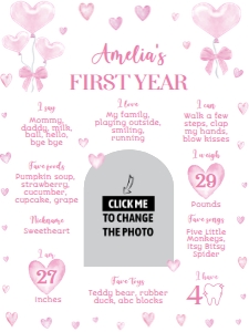 sweetheart birthday milestone poster 18x24 V003: 1836761226