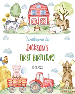farm birthday welcome sign F022: 1850955302